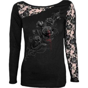 Fatal Attraction Lace Sleeve Womens Top