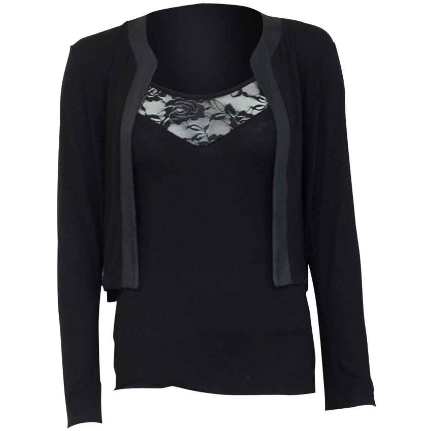 Algol Lace Rib Camisole_black