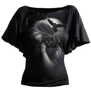 Witch and Familiars Gothic Drape Womens Shirt