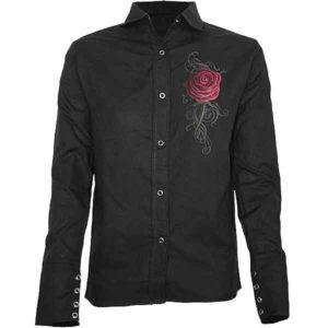 Red Rose Dragon Womens Gothic Workshirt