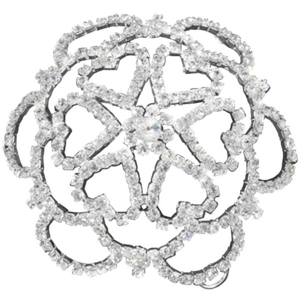Rhinestone Heart Petal Hair Bun Cover