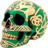 Green and Gold Celtic Skull Statue