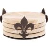 Metal Fleur-de-Lis Round Coaster Holder