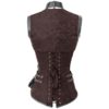 Steampunk Brown Brocade Overbust Corset with Detachable Jacket