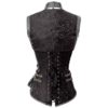 Steampunk Black Brocade Overbust Corset with Detachable Jacket