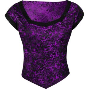 Gothic Purple Brocade Vee Hem Top