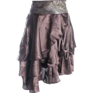 Steampunk Embroidered Waist Satin Layer Skirt