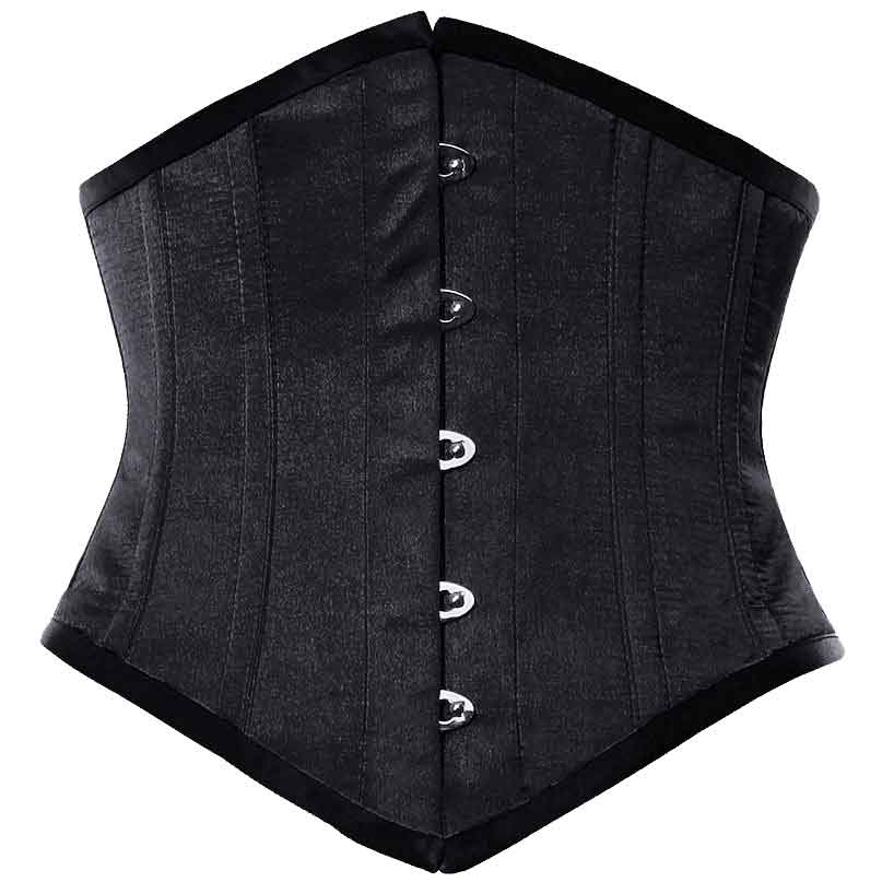 Black Satin Waist Reducing Underbust Corset