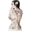 Velvet Floral Overbust Corset with Collar