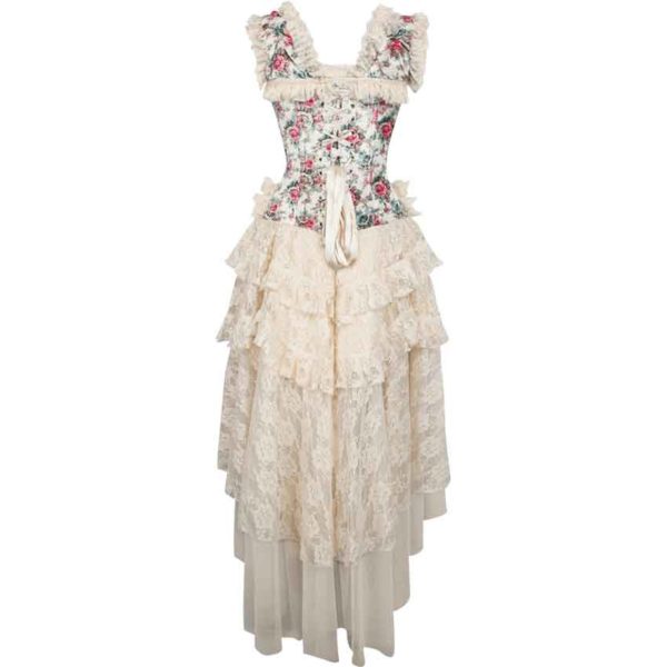 Victorian Velvet Floral Corset Dress