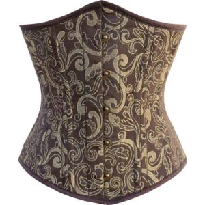 Brown and Gold Brocade Underbust Corset