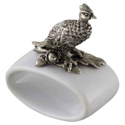 Pheasant Stoneware Napkin Ring