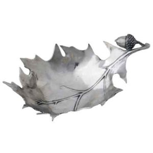 Pewter Forest Leaf Dish