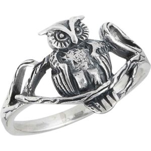 Sterling Silver Owl Familiar Ring