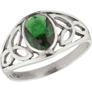 Green Gem Triquetra Ring
