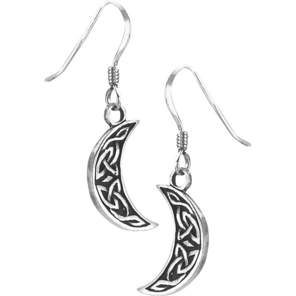 Sterling Silver Celtic Half Moon Earrings