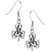 Sterling Silver Celtic Shamrock Earrings