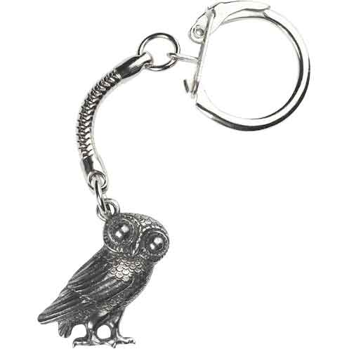 Greek Owl Key Ring