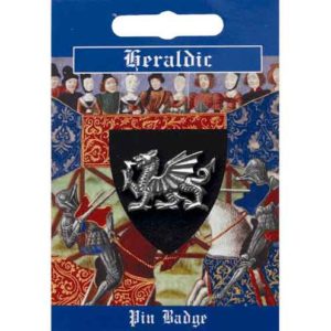Pewter Heraldic Dragon Pin Badge