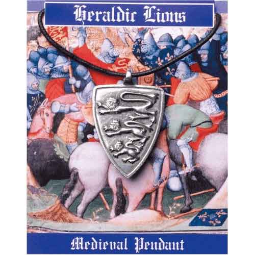 Pewter Heraldic Lion Pendant