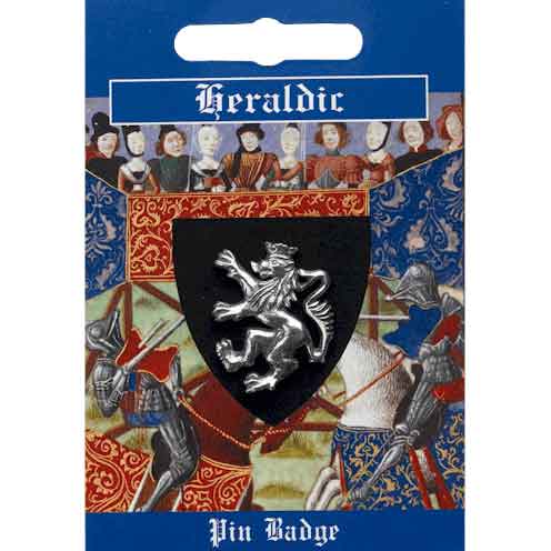 Pewter Heraldic Lion Pin Badge
