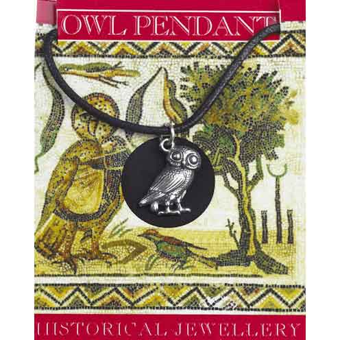 Pewter Roman Owl Necklace