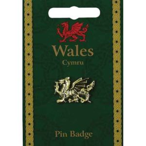 Welsh Dragon Gold Plated Pin Badge