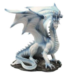 White Dragon Sitting Up Statue