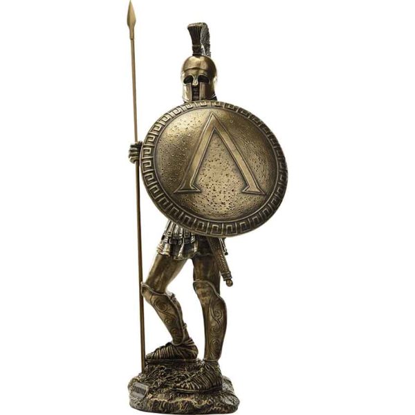 Spartan Warrior With Spear And Hoplite Shield Statue