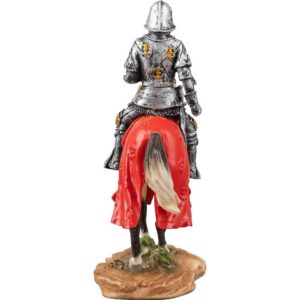 Armored Crusader On Horseback With Maltese-Cross Emblem Statue