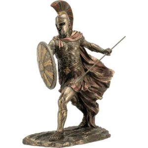 Achilles with Spear and Shield Statue