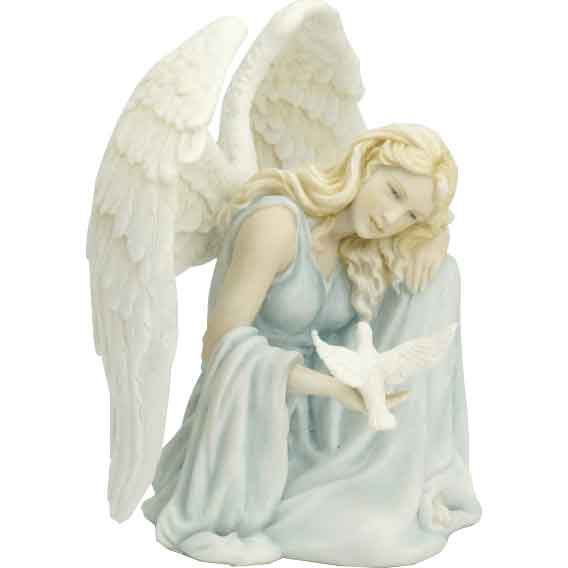 Kneeling Angel With Dove Statue