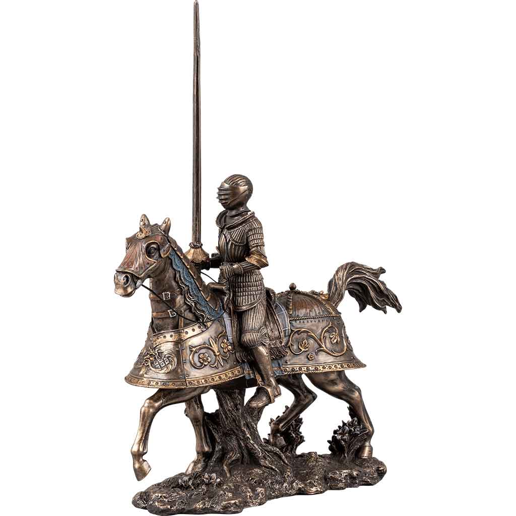 Jousting Armored Knight Statue