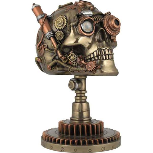 Steampunk Skull on Gear Stand