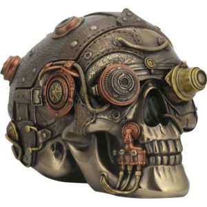 Steampunk Aviator Skull Trinket Box