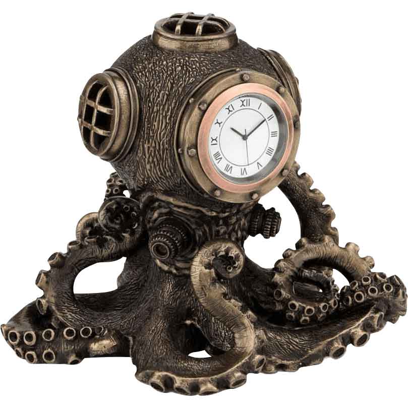 Diver Helmet Steampunk Desk Clock 