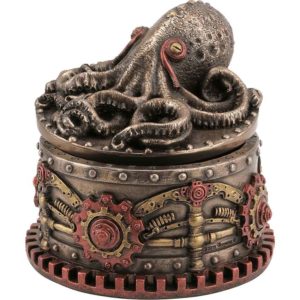 Steampunk Octopus and Gears Trinket Box
