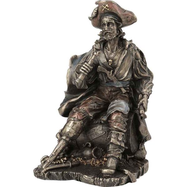Bronze Pirate on a Barrel Statue