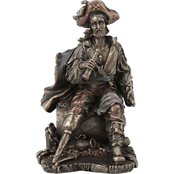 Bronze Pirate on a Barrel Statue