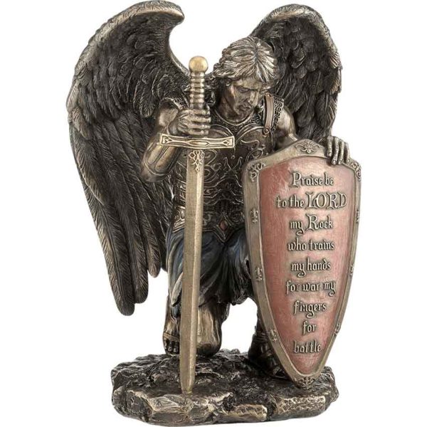 Angel with Prayer Shield Statue