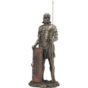 Roman Soldier with Javelin and Shield Statue