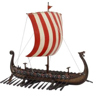 Red and White Viking Longship Replica