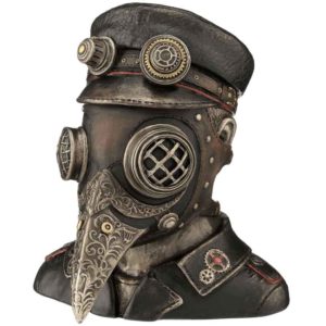 Steampunk Plague Doctor Bust Trinket Box