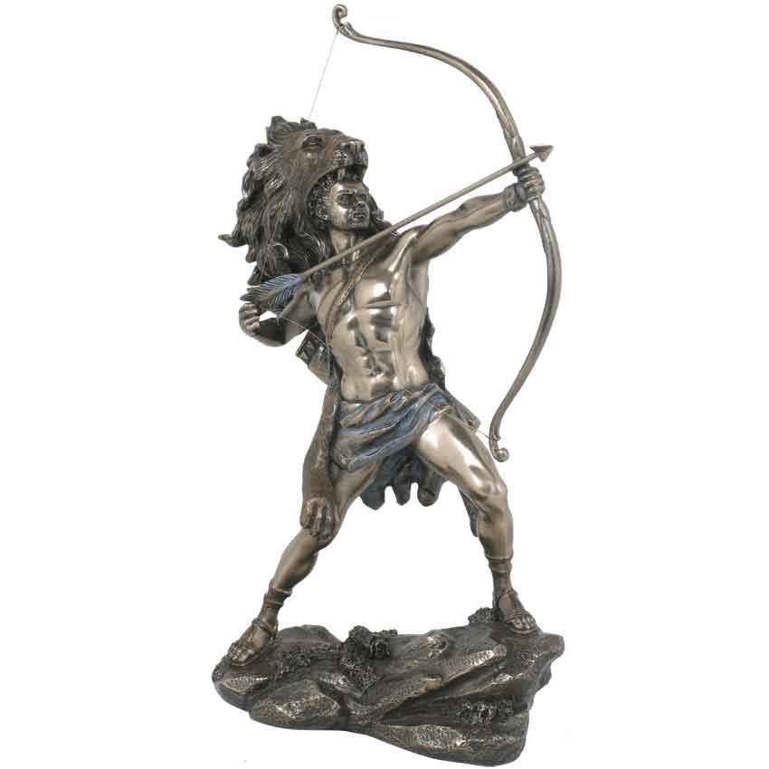 Hercules With Nemean Lion Pelt Statue