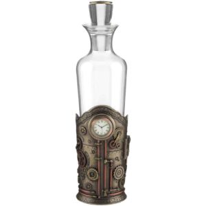Steampunk Spirit Decanter With Clock