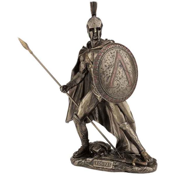 Leonidas With Spear And Shield Bronze Statue