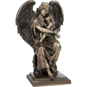 Bronze Guardian Angel with Young Girl