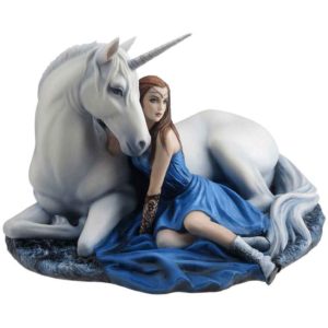Blue Moon Unicorn and Maiden Statue