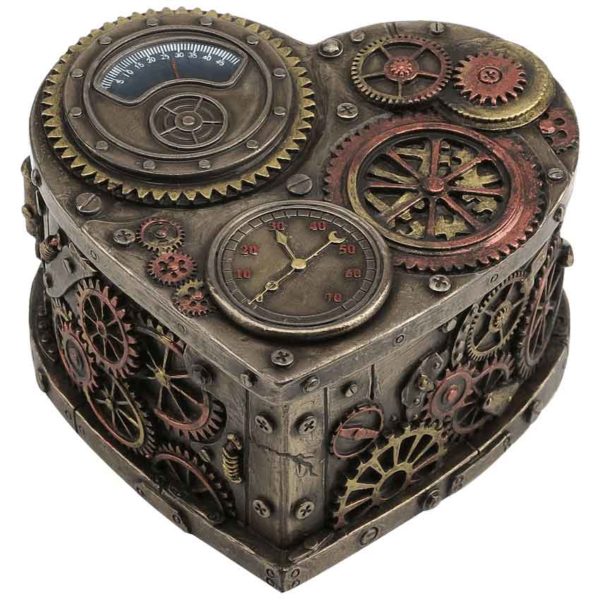 Steampunk Heart Shaped Trinket Box