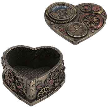 Steampunk Heart Shaped Trinket Box